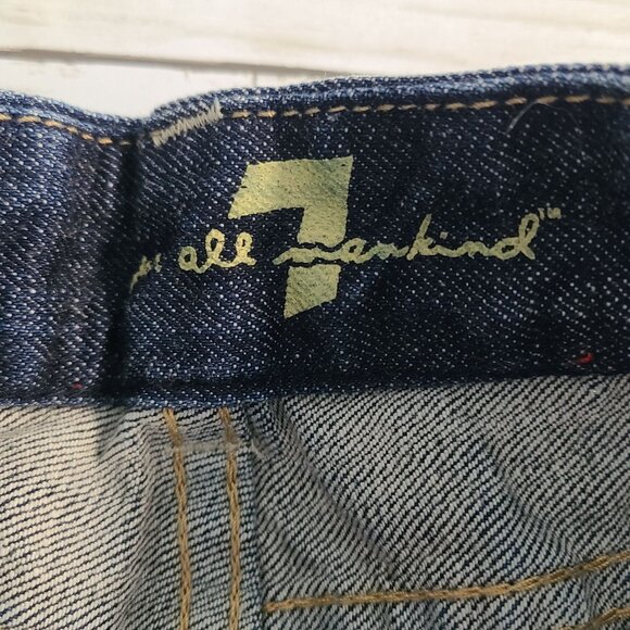 7 For All Mankind Embroidered Bootcut Ombre Jeans NEW 27 Blue Denim Wash - Picture 8 of 12